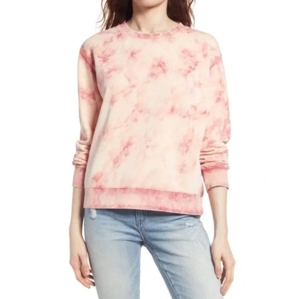 Vigoss Acid Wash Cotton Sweatshirt Extra Small/XS Peach NEW Long Sleeve Crew